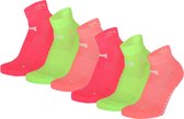 Xtreme Yoga Sokken Neon Roze / Groen / Oranje - 6 paar - Pilates sokken - Antislip - Anatomisch voetbed - Maat 35/38