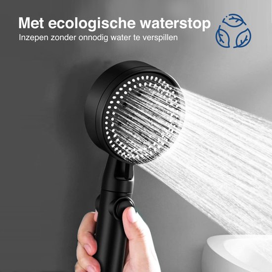 Westwood® - Waterbesparende Douchekop - Handdouche met hoge druk – Regendouche - 5 Massagestanden - Zwart Mat - Westwood