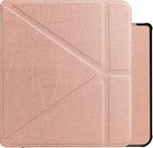 Hoes Geschikt voor Kobo Libra 2 Hoesje Bookcase Cover Book Case Hoes Sleepcover - Rosé Goud