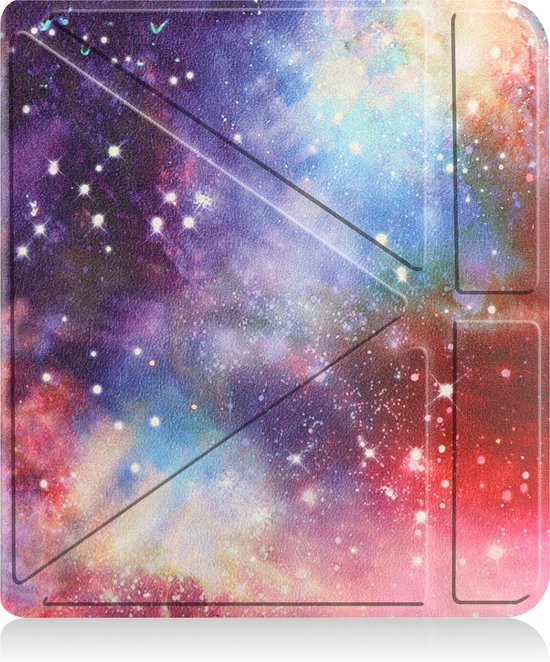 Hoesje Geschikt voor Kobo Libra 2 Hoes Book Case Trifold - Hoes Geschikt voor Kobo Libra 2 Hoesje Book Cover - Galaxy