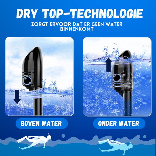 Vertrex Snorkelmasker L/XL – Volwassenen – Snorkel – Snorkelset – Duikmasker Full Face – Zwart – Verstelbaar – 180° Kijkhoek