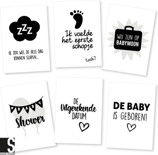 Kaartenset (25 stuks) - Hoogtepunten Zwangerschap - Buikfoto - Suede design mijlpaal kaarten van Little Dutch — afbeelding 4