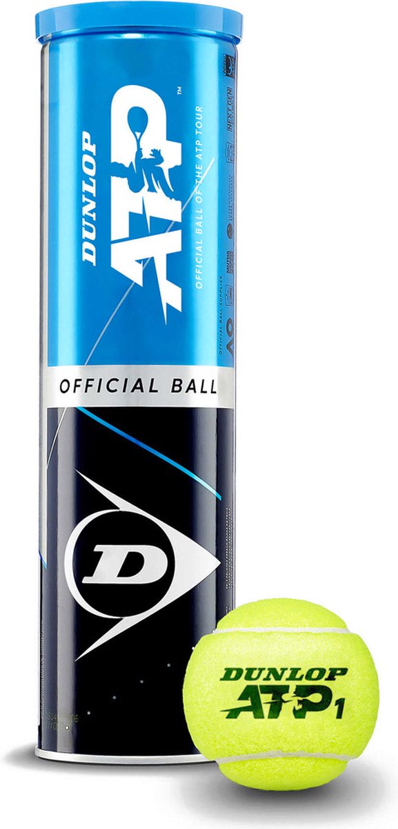 Dunlop ATP : 4 Gele Tennisballen