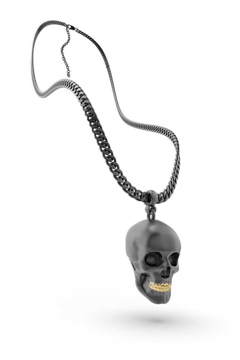 Metalmorphose halsketting On Shirt Skull