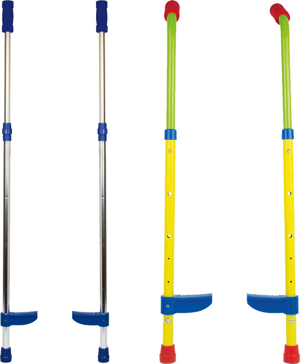 Small Foot Metalen Stelten - Set van 2 - Blauw & Multikleur (Groen, Geel, Blauw en Rood) - Geschikt vanaf 4 jaar - Buiten Spelen - Steltlopen - Small Foot Company