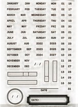 Silicone Stempel - Data, Datum, Week, Dag, Maand, Jaar Stempel - Stempel Voor Hobby, Bullet Journal, Scrapbook - Datum Stempels