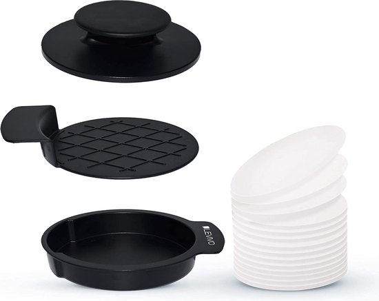 Presse à Hamburgers En Aluminium Antiadhésif + 100 Feuilles Papier Sulfurisé - Pour Burgers, Galettes, Barbecue - Ustensile De Cuisine Multifonction