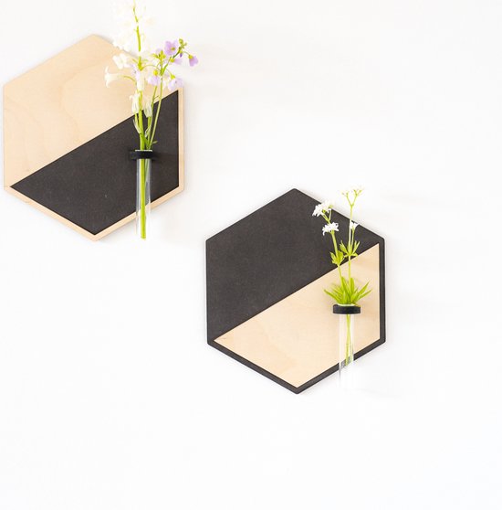 Hexagoon - muurvaasjes by Nordhus - scandinavisch design - decoratie - vaasjes aan de muur - origineel cadeau