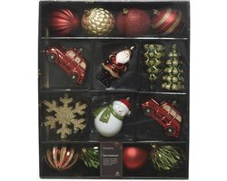 Kerstballen Mixdoos 25 st. | Rood/Groen/Goud