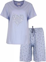 Tenderness - Dames Shortama - Pyjama Set - Licht Blauw - Maat S