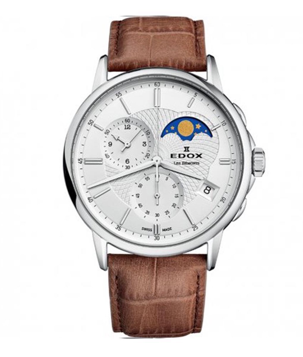 Edox 01651-3-AIN horloge heren - bruin - edelstaal