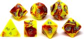Hot Games Toxic Geel / Rood Dobbelsteen Set (7 stuks)