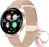 SAMMIT Smartwatch Dames - Rosé Goud - Stappenteller - IOS en Android - Full HD Touchscreen - 42MM