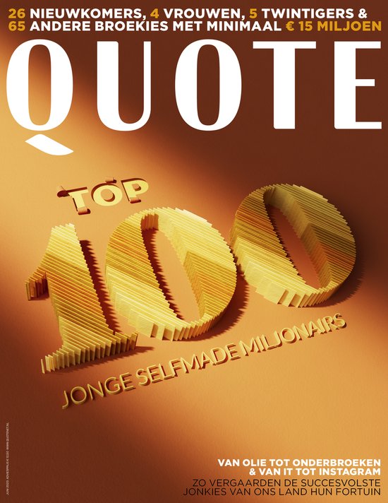 Quote editie 6 2023 - tijdschrift - Top 100 jonge selfmade miljonairs