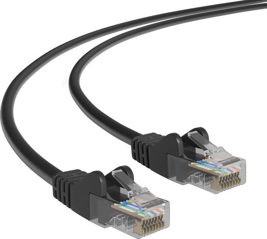 Cat 5e - U/UTP - Netwerkkabel - Patchkabel - Internetkabel - 1 Gbps - 1 meter - Zwart - Allteq