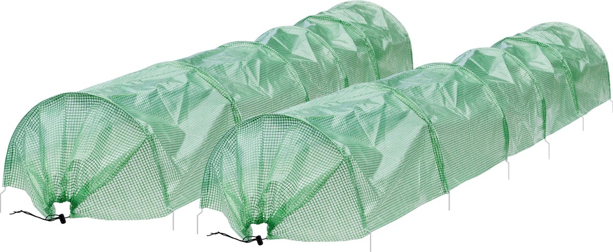Folietunnel 300x55x35 Cm, Transparant/groen