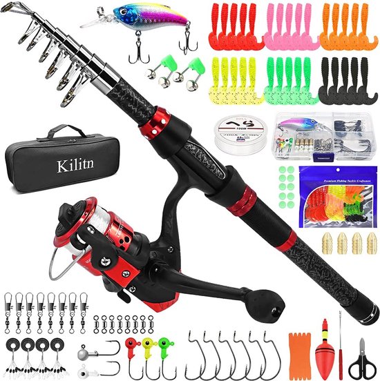 Kids Hengel Kit, Draagbare Combo's Carbon Fiber Telescopische Hengel en