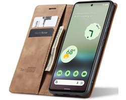Hoesje geschikt voor Google Pixel 6a - Book Case Leer Slimline Bruin