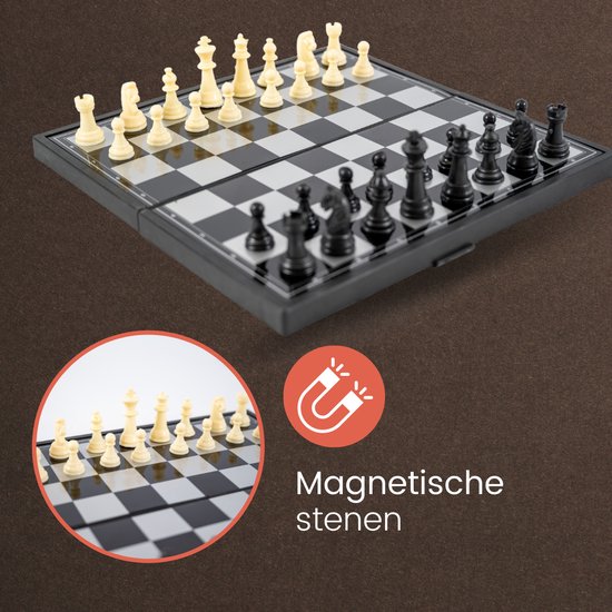 Thumbnail van een extra afbeelding van het spel No Peak 3 in 1 schaakbord Plastic - Schaakspel - Dammen - Backgammon - schaakbord met schaakstukken - 3 in 1 schaakset -Inclusief E-Book