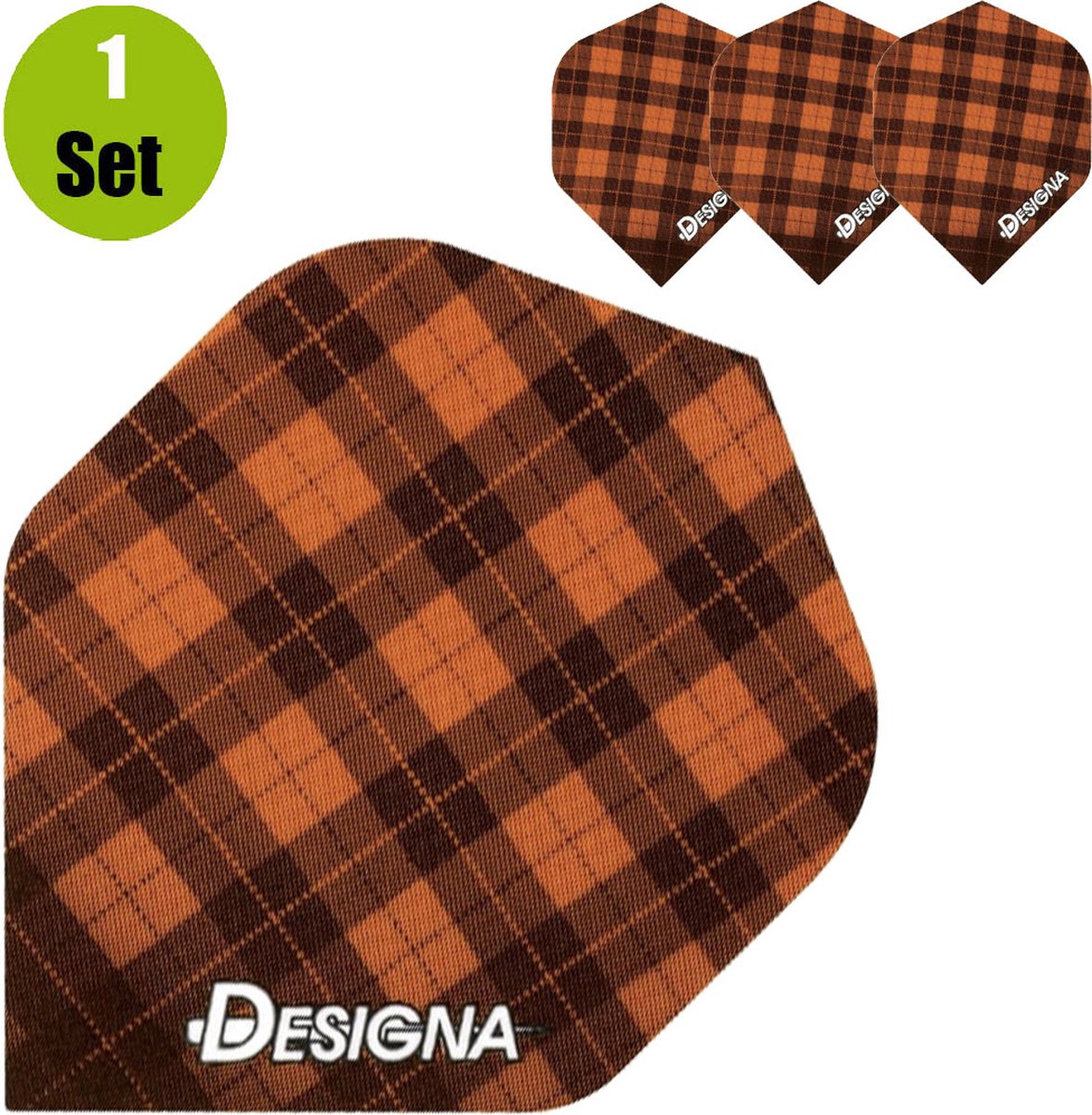 Designa Tartan Dartflights - Oranje