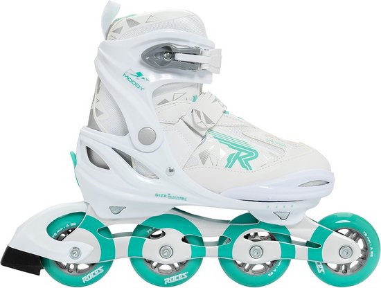 Roces MOODY TIF verstelbare inlineskates - Maat 36-40 - wit/lichtblauw/zilver - Roces