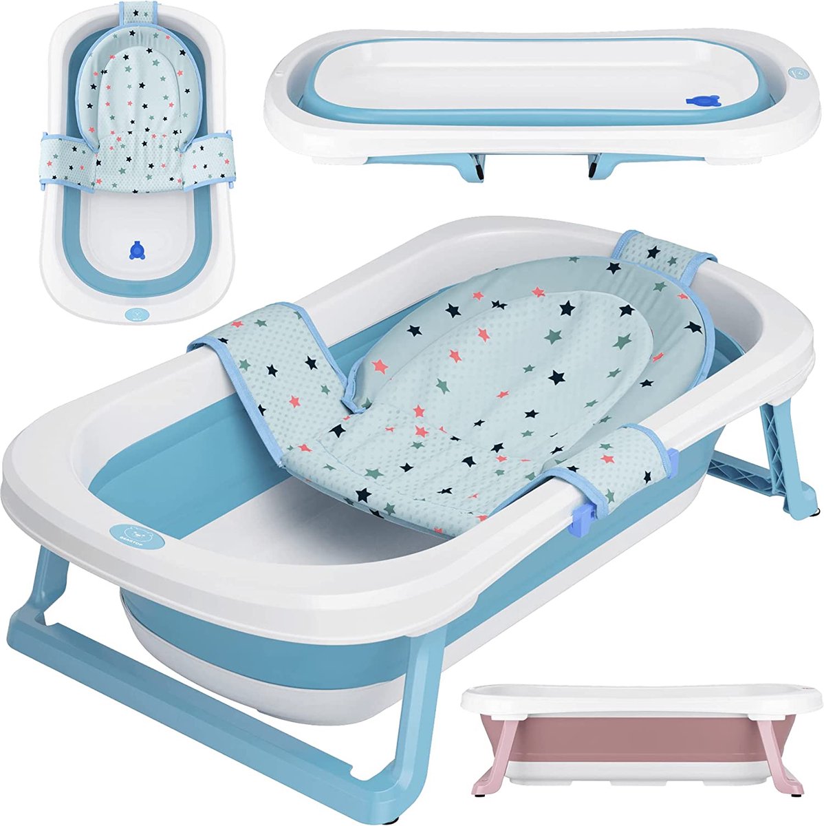Goedkoopste Faltbare Babywanne Mit 50 L Volumen Inkl Badewanneneinsatz Baby Ergonomisch - Blau Kunststoff