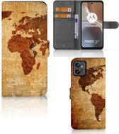 Telefoonhoesje Motorola Moto G32 Wallet Bookcase Wereldkaart