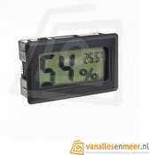 Digitale LCD Temperatuur-vochtigheidsmeter-Zwart - Hygro- en Thermometer - Digitale Luchtvochtigheidsmeter - Vochtmeter Voor Binnen - 2 in 1
