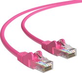 Cat 5e - U/UTP - Netwerkkabel - Patchkabel - Internetkabel - 1 Gbps - 25 meter - Roze - Allteq