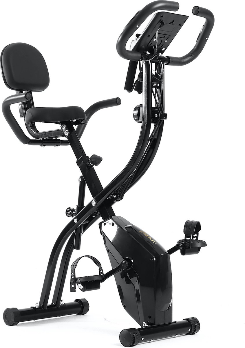 Afbeelding 2 van Luxari - X-Bike Pro - Hometrainer - Inklapbaar - Rugleuning - 10 verstelbare standen - Inclusief 2 Weerstandsbanden - Hartslagfunctie - Fitness Fiets