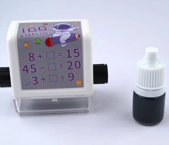 School Stickers Rekenmachine Rekenstempel- Wit- Rekenroller- Rekenen oefenen- Rekenspelletje ...
