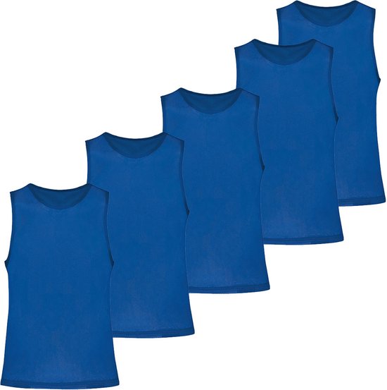 Foto: Trainingshesjes blauw 5 stuks voetbal hesjes senioren maat l xl cicl n sports sporthesjes