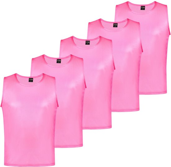 Trainingshesjes roze - 5 stuks - Voetbal hesjes senioren - Maat L/XL - Ciclón Sports sporthesjes