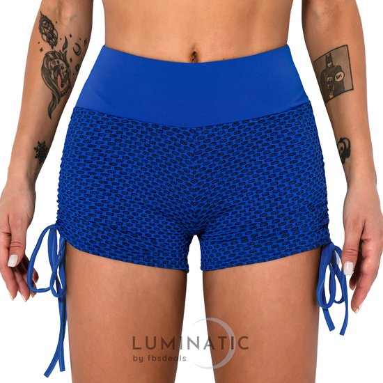 Tiktok Shorts - Shorts Dames - Sportlegging Dames - Korte Legging Dames - High Waist - Shapewear Dames - Sportbroek Dames - Luminatic® - Blauw - S van TikTok — afbeelding 3