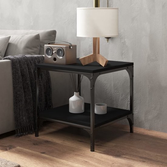 vidaXL Tables d'appoint 2 pcs 40 x 40 x 40 cm Noir Bois traité