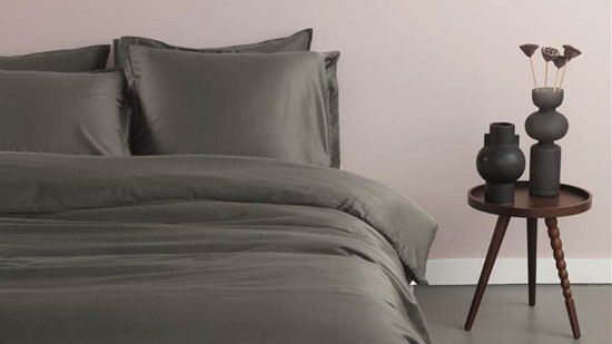 Ambiante Satin Uni dekbedovertrek - Tweepersoons - 200x200/220 cm - Donker Grijs van Ambiante — afbeelding 5