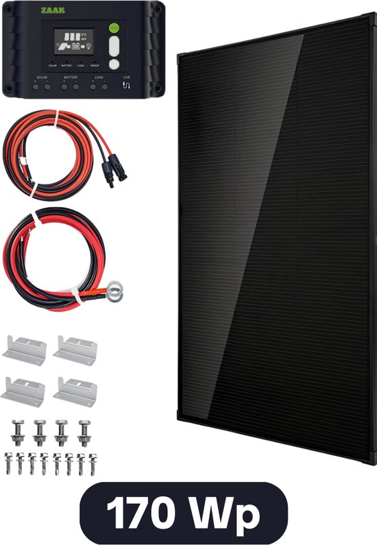 ZAAK. Topsolar 170Wp 12 Volt zonnepanelen compleet pakket Plug and