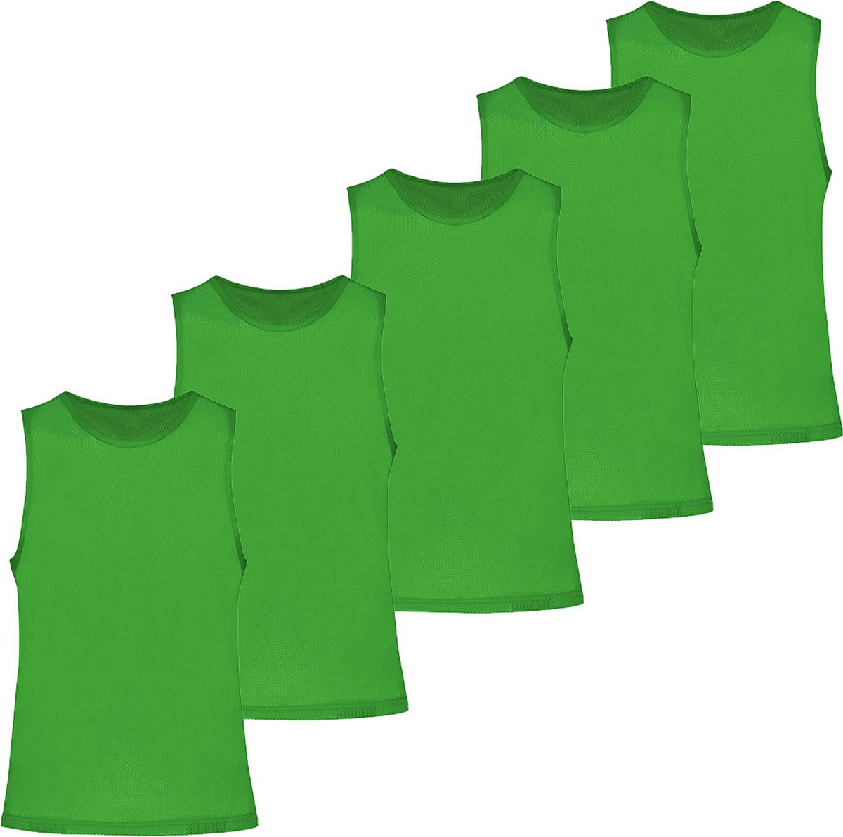 Trainingshesjes groen - 5 stuks - Voetbal hesjes junioren - Maat S/M - Ciclón Sports sporthesjes