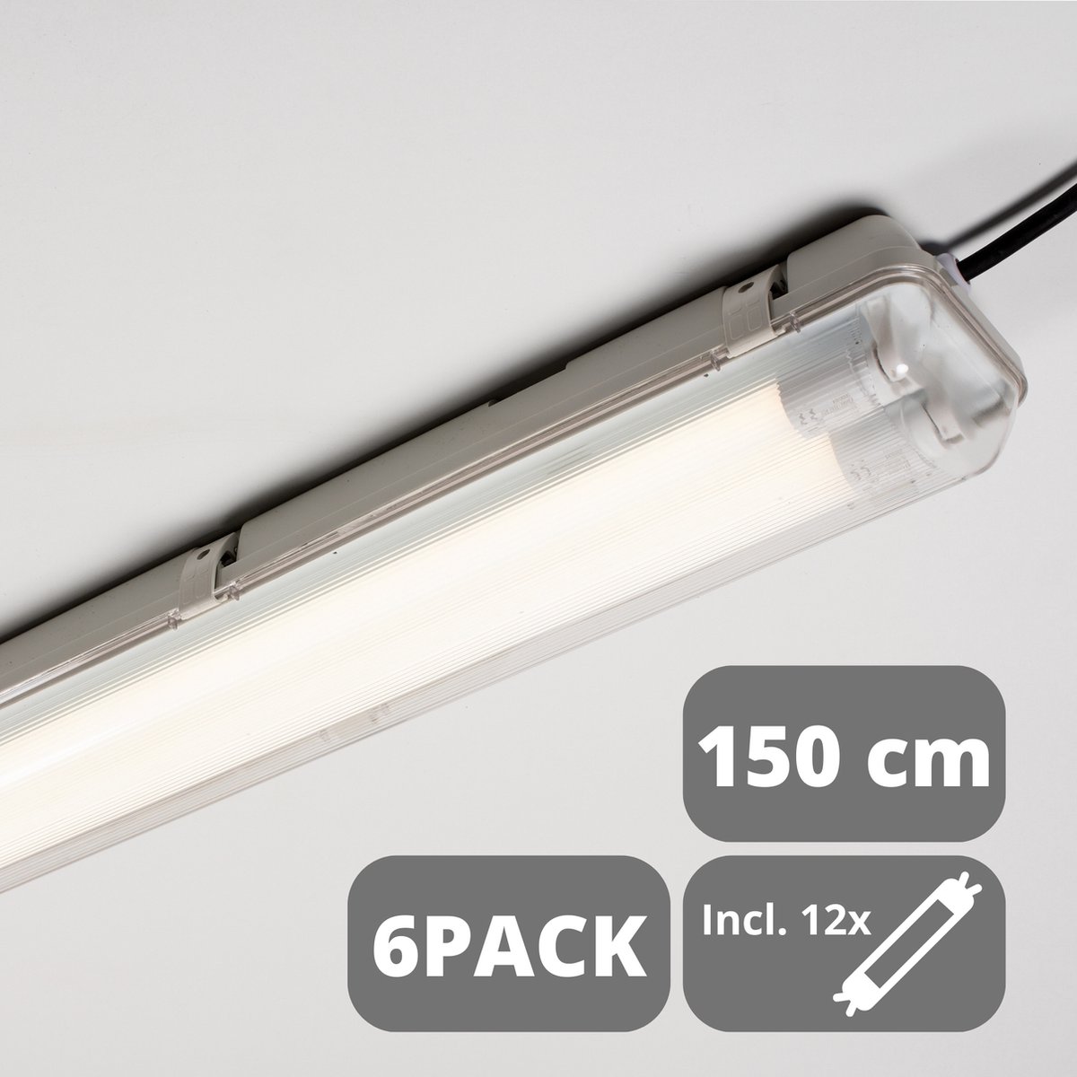 LED's Light EasyFix LED TL Verlichting set 150 cm - Voordeelverpakking - Waterbestendig - 6 stuks wit