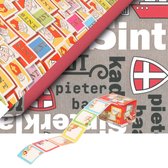 Bellatio Decorations - Sinterklaas inpakpapier 6x rol + 50 naamsticker