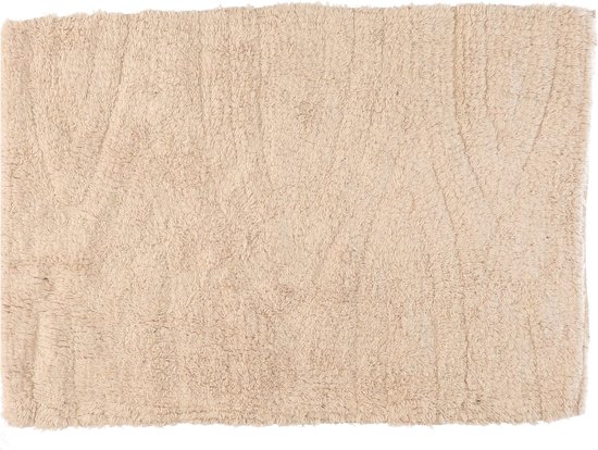 Badmat/badkamerkleed creme wit 80 x 50 cm rechthoekig - Matten voor de badkamer