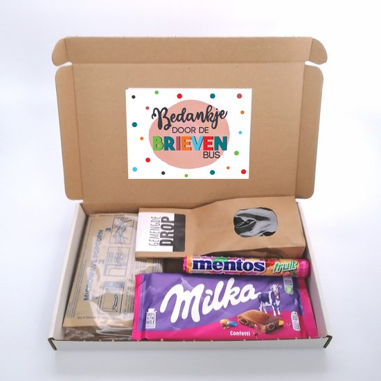Cadeau de remerciement - Merci à travers la boîte aux lettres - Chocolat  confettis... | bol
