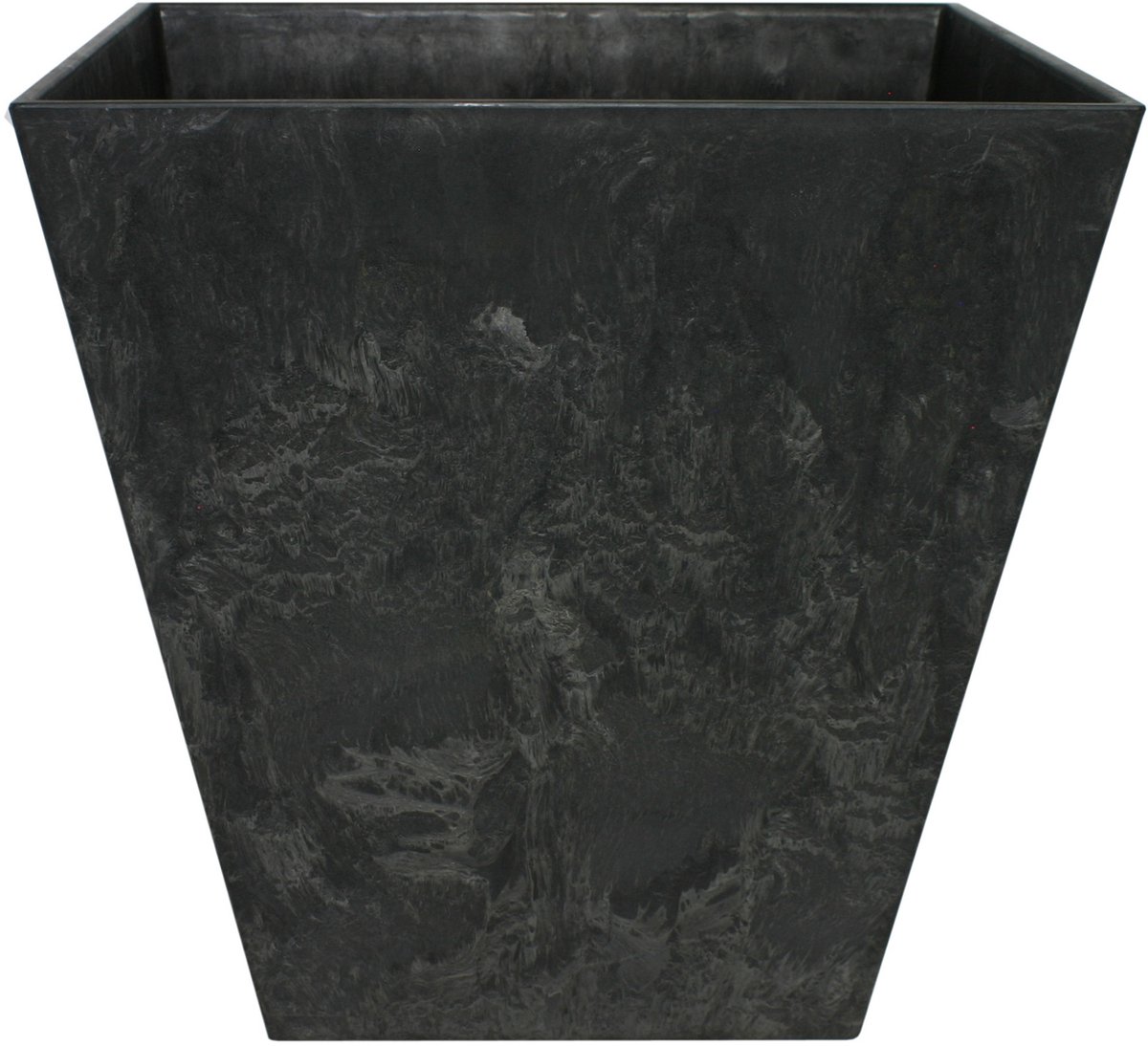 Ter Steege Bloempot/plantenpot - vierkant - gerecycled kunststof - zwart - D35 en H35 cm