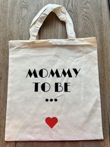 Katoenen draagtas - Tote Bag - Cadeau - Mommy to be - zwangerschap aankondiging - Moederdag