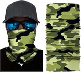 Jumada's Gezichtsmasker Nekwarmer Camouflage Groen - Masker - Joker - Rellen masker - Motormasker - Skimasker - Motorsjaal - Halloween face shield spatmasker gezichtscherm | Motormasker