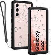 Geschikt voor Samsung S22 Hoesje - Screenprotector - Waterdicht Telefoonhoesje - iP68 - Waterproof - Koord