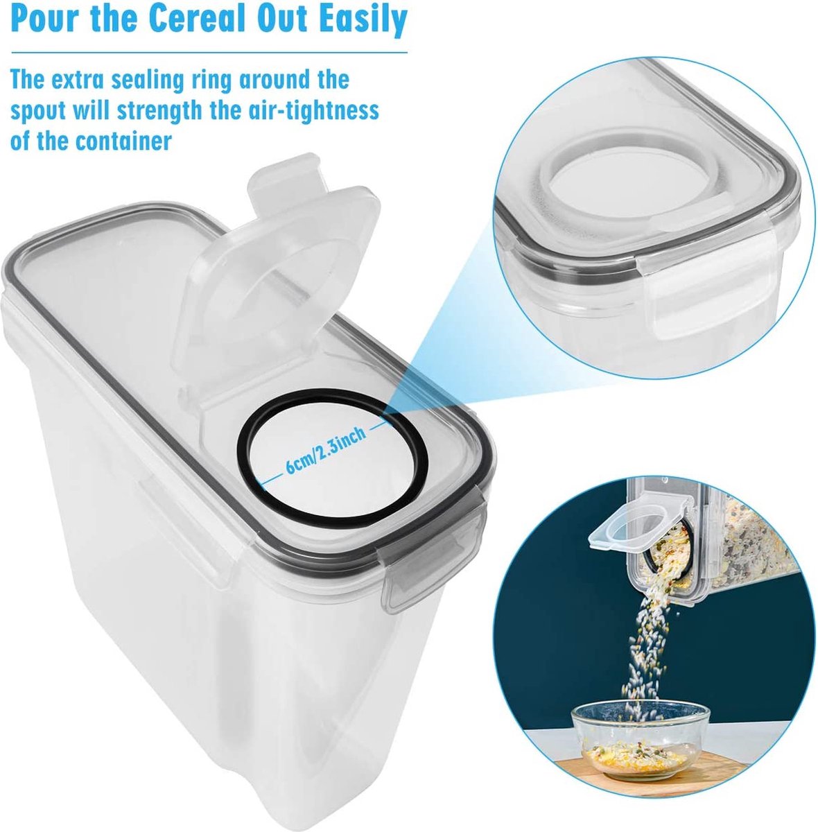 Umigy Lot De 4 Boîtes De Rangement Pour Farine, Riz, Ingrédients