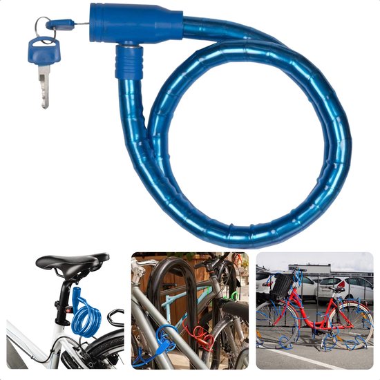 Cheqo® Fietsslot Slot Geschikt voor Fiets/Scooter 0.8m - 18mm -... | bol.com