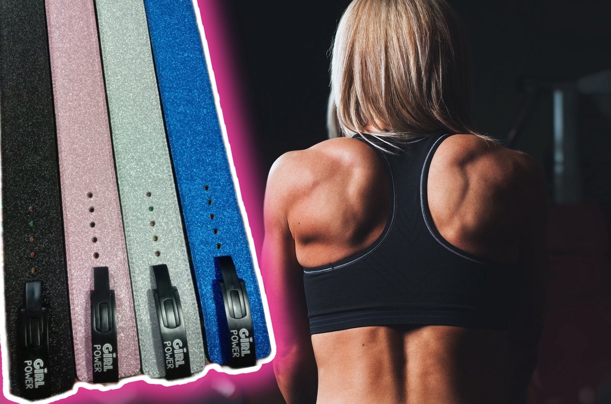 Fitness riemgirl power zilver glitter bol