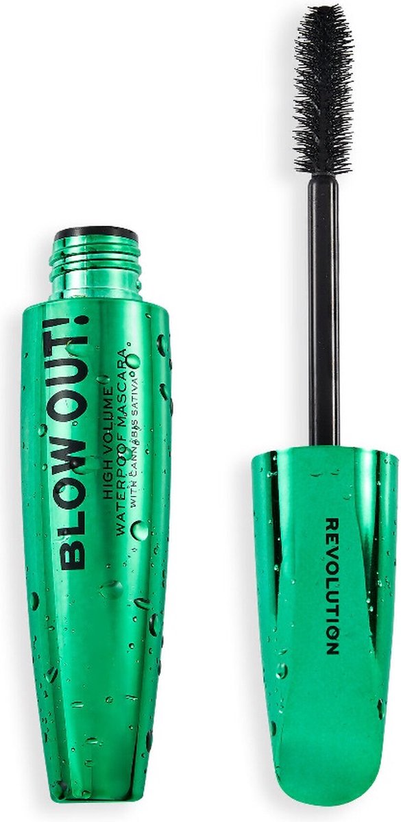Makeup Revolution - Good Vibes Blow Out! Waterproof Mascara - With Cannabis Sativa - High Volume - Zwart - 8 g
